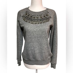 BCBGmaxazria sweater gray with jewels on top